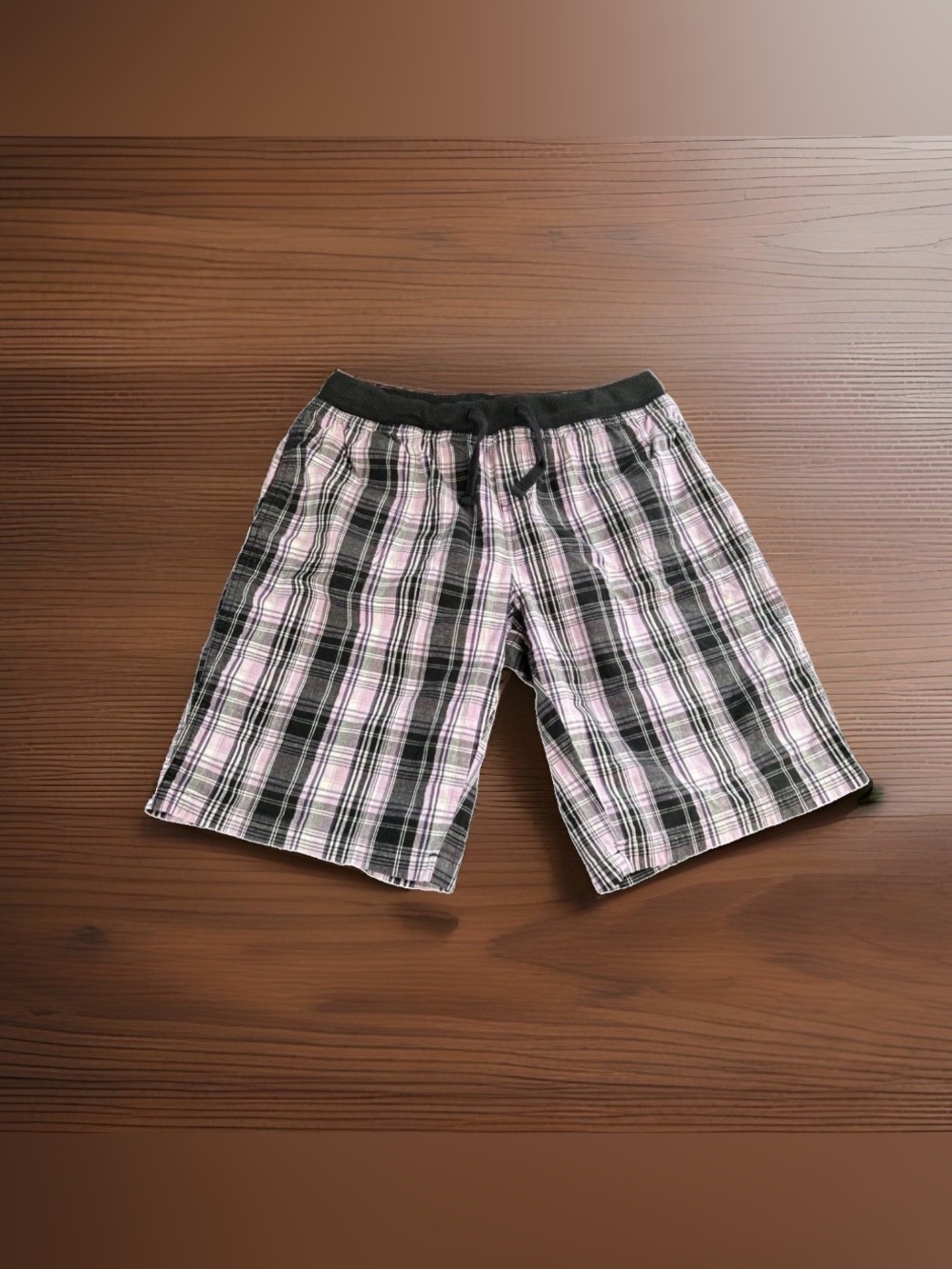 ZOEY & BETH (L) Pink Black Silver Pull On Shorts Plaid Preppy Grudge Skater Y2K